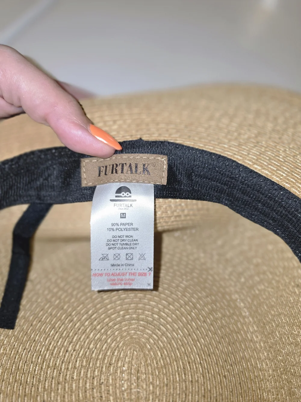 Women's Tan Straw Boater Hat with Cream Band